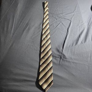Elegant Striped Brown and Tan Tie